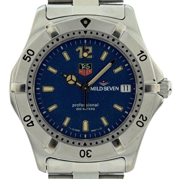 Tag Heuer 38mm Men's 2000 Series Blue "Mild Seven" Dial Watch B+P! Ref: WK1113! - Picture 3 of 11